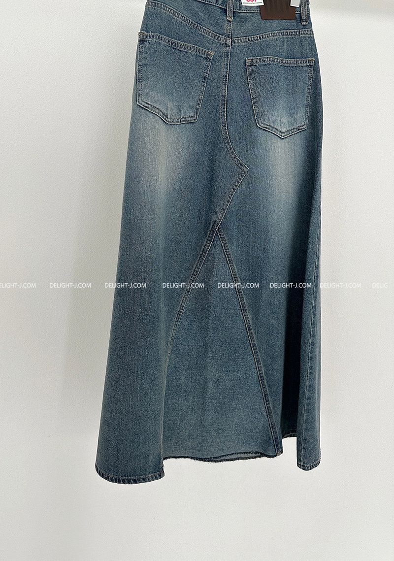 Denim Maxi Long Skirt