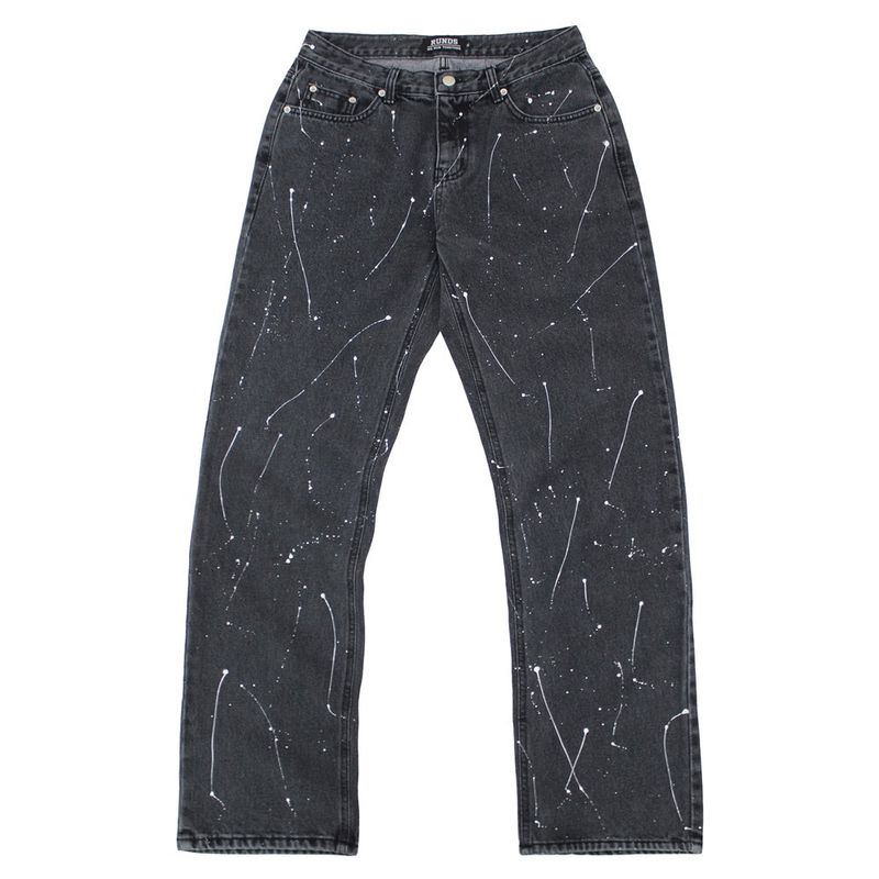 RUNDS(ランド)の「painting reflect wide denim pants (washed black)(Pants)」