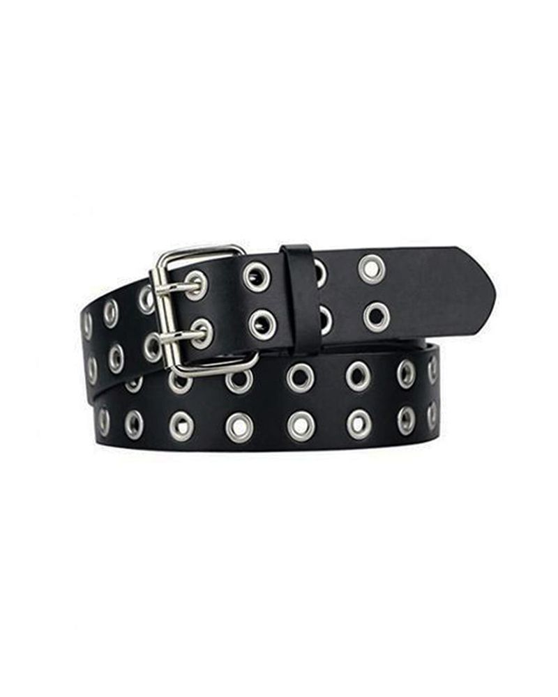 Two Buckle Punching Leather Belt
