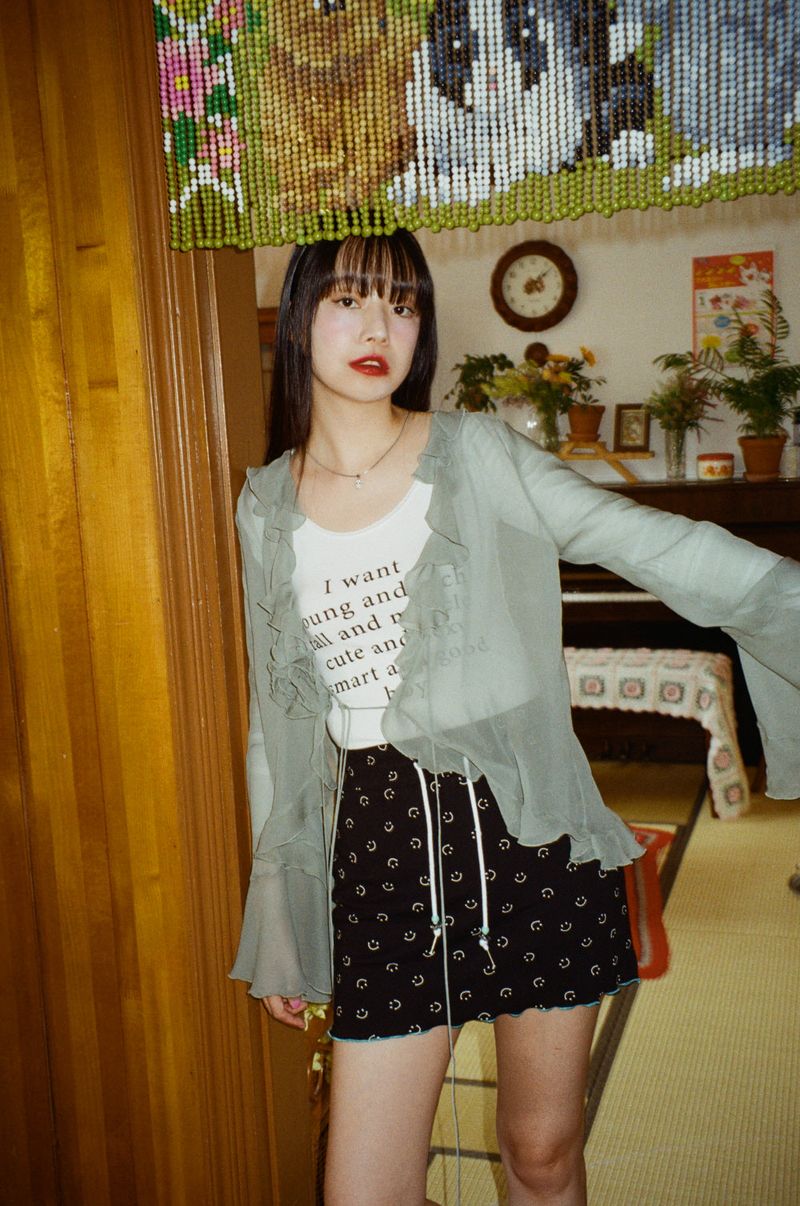 smile mini skirt black