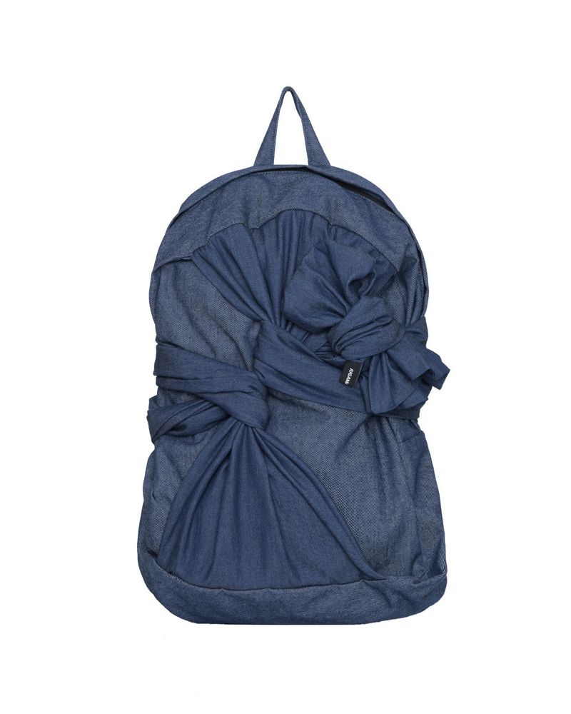 IUGAMAKARAS（イウガマカラス）の「Knotted Backpack (Denim-Deep Blue)（Bags）」