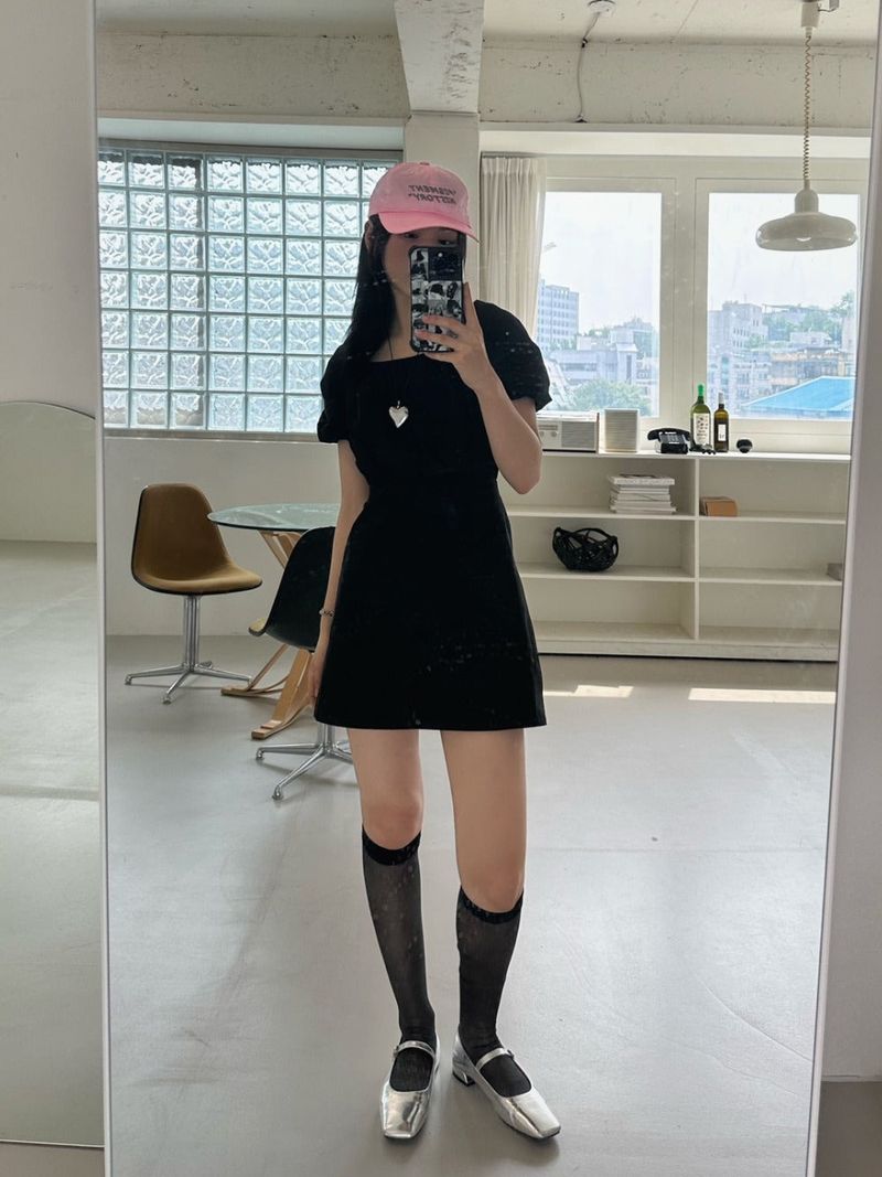 back strap ribbon dress
