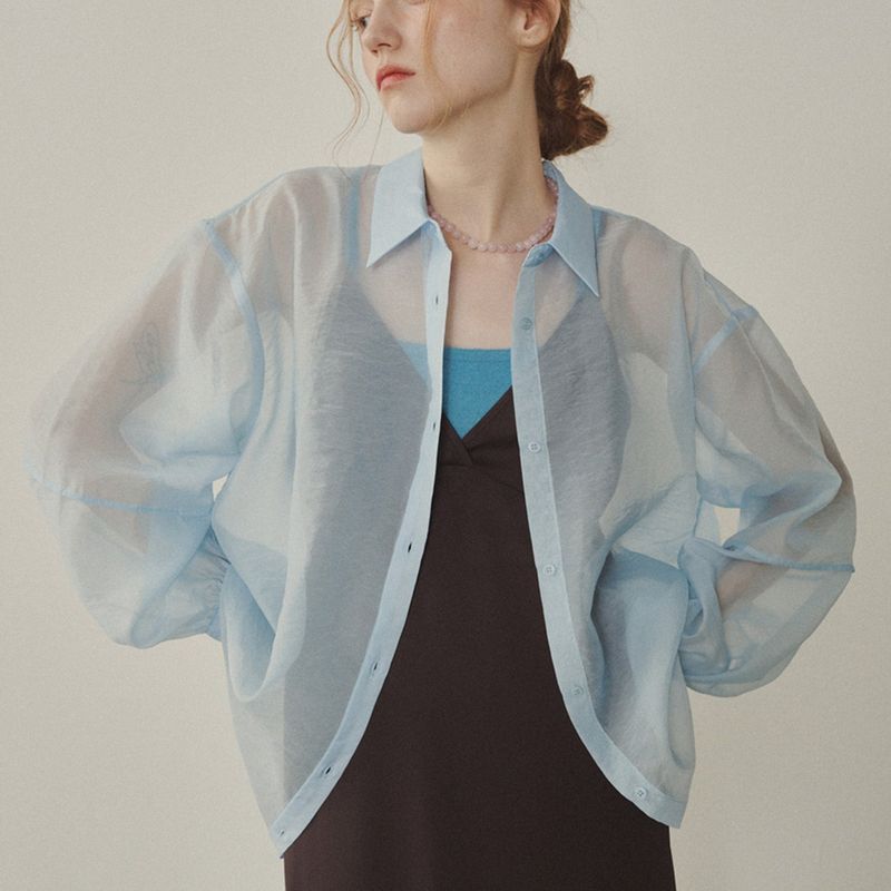 Melly&Rose(メリーアンドローズ)の「Melrose Sheer Oganza Shirts(Tops)」
