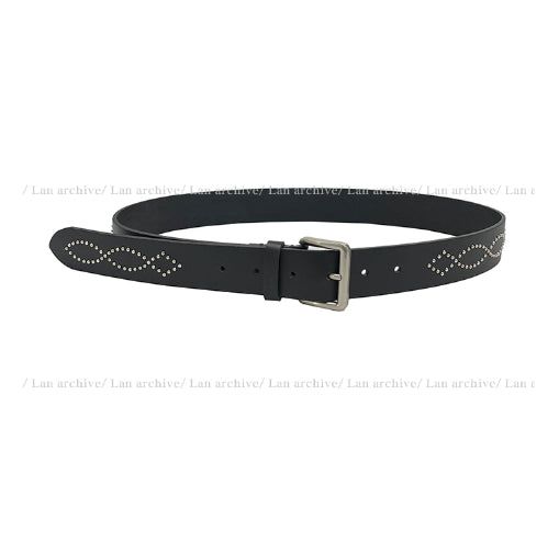 35mm real leather stud belt