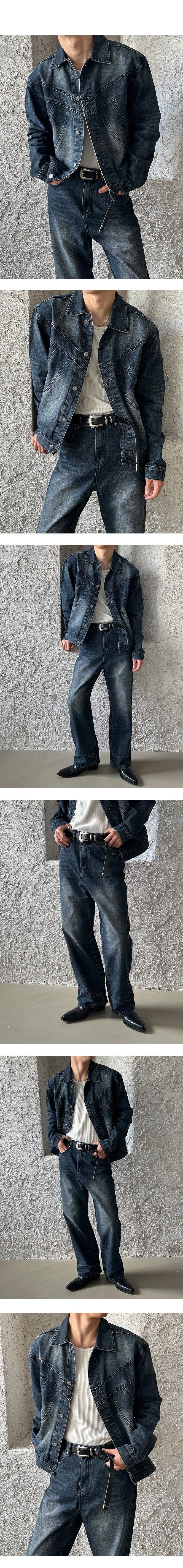 [F/W] Keep curve denim trucker jaceket