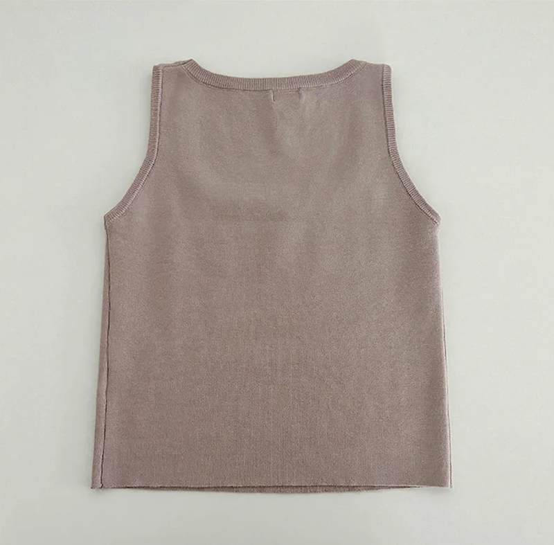Derming knit sleeveless shirt