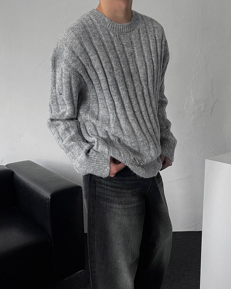 MG Wool Blend Damage Knitwear (4 colors)