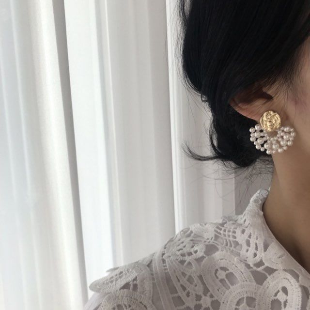 hvl Pearl earrings dress Guest drop earrings piercing