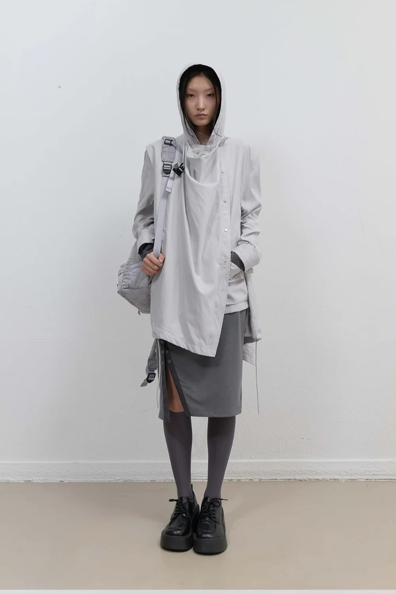 Draped Field Parka / Grey
