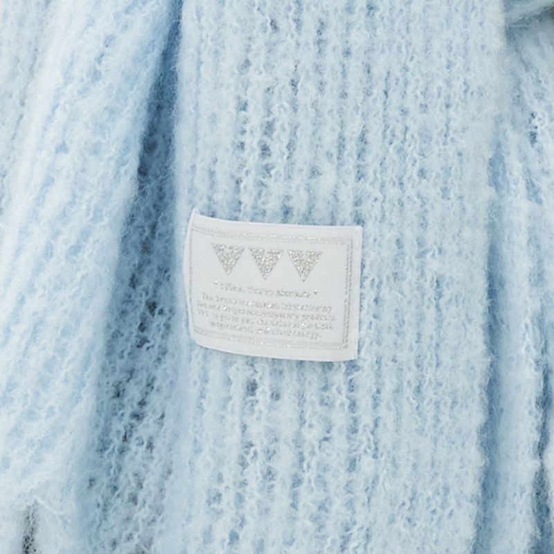 Basic Knit Big muffler_ Skyblue
