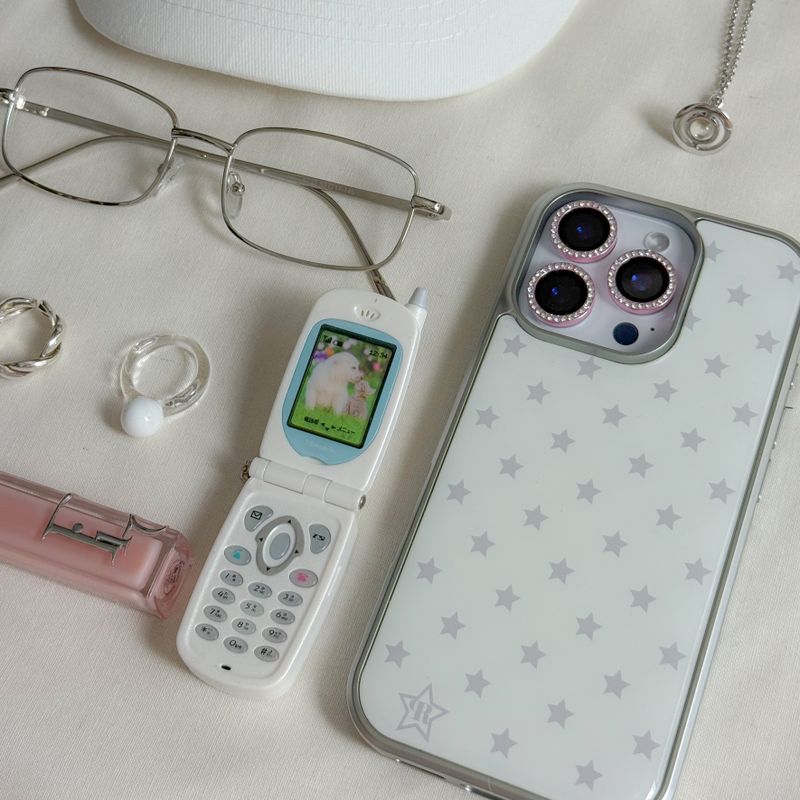 [MADE] Silver Star Epoxy Silver Bumper iPhone Case