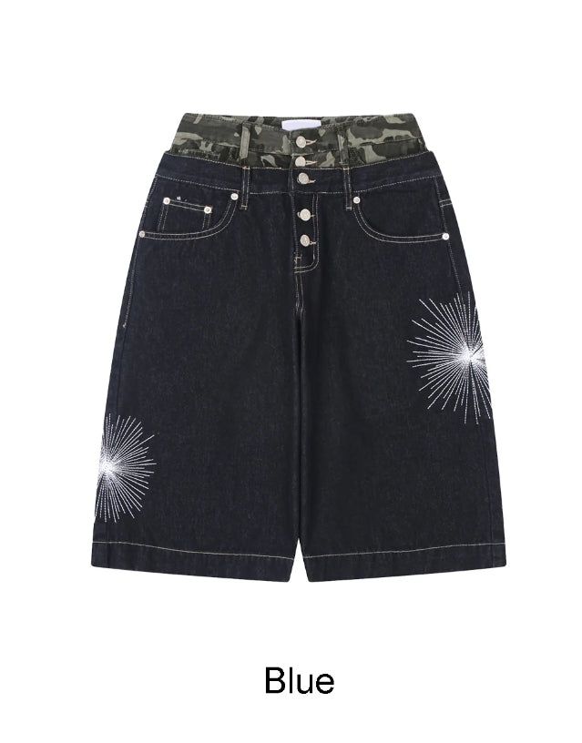 Radi camo sagging Bermuda denim pants