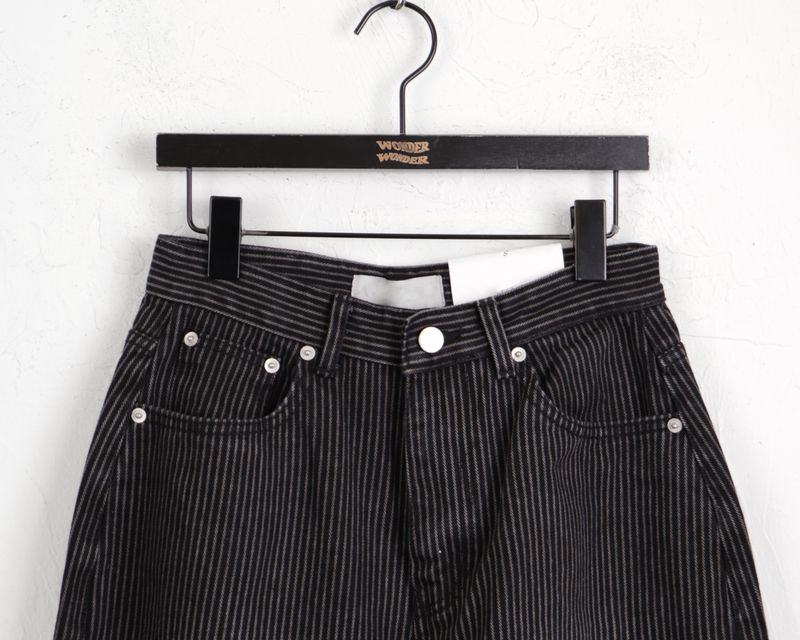 Kilo black striped wide denim pants
