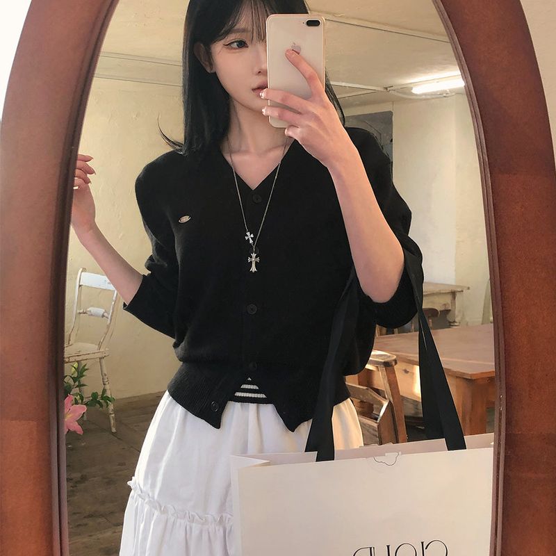 [bellide made] Merlin, Pendant V-neck Cardigan