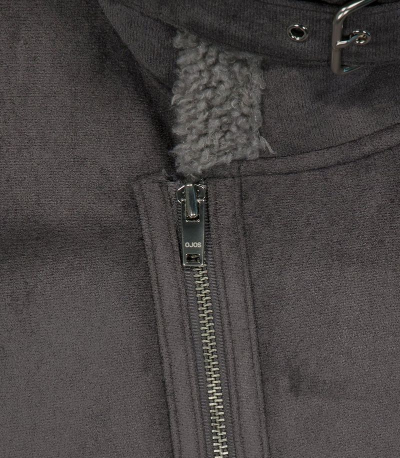 Detachable Fur Shearling Jacket / Charcoal