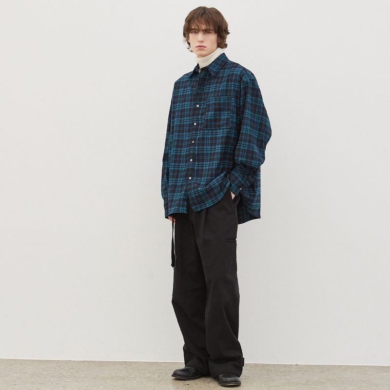 Belted Carpenter Cotton Pants (Black)