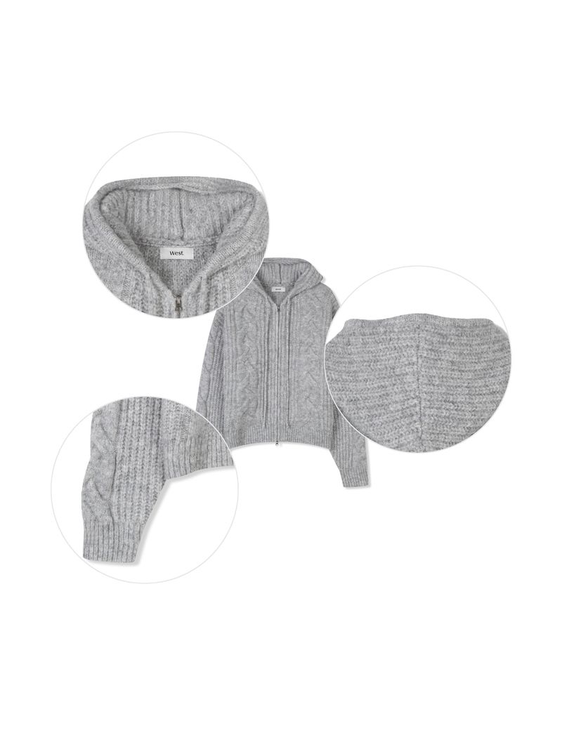 Ether Heavy Wool Knit Hooded Zip-Up (4 Colors)
