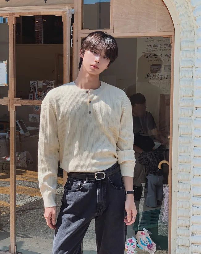 Cannon More Henley Neck Knit