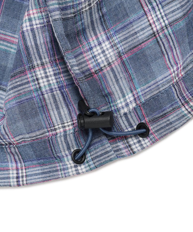 HOODED CHECK WIND BREAKER BLUE(CV2FSUB962A)