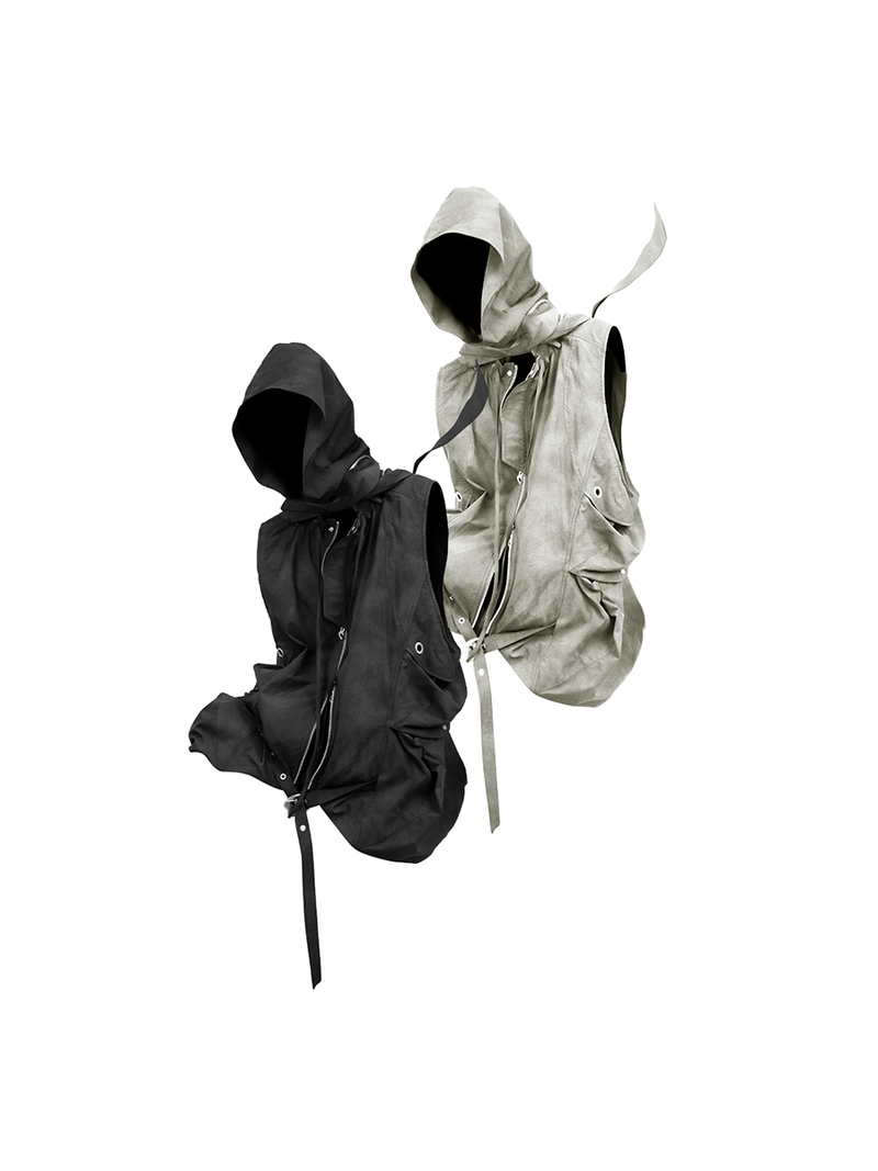 RELABEL（リレーベル）の「RELABEL (Illusion) Waterdrop-Print Wide-Leg Trousers with Detachable, Modular Vest for Multiple Styling Options（Tops）」