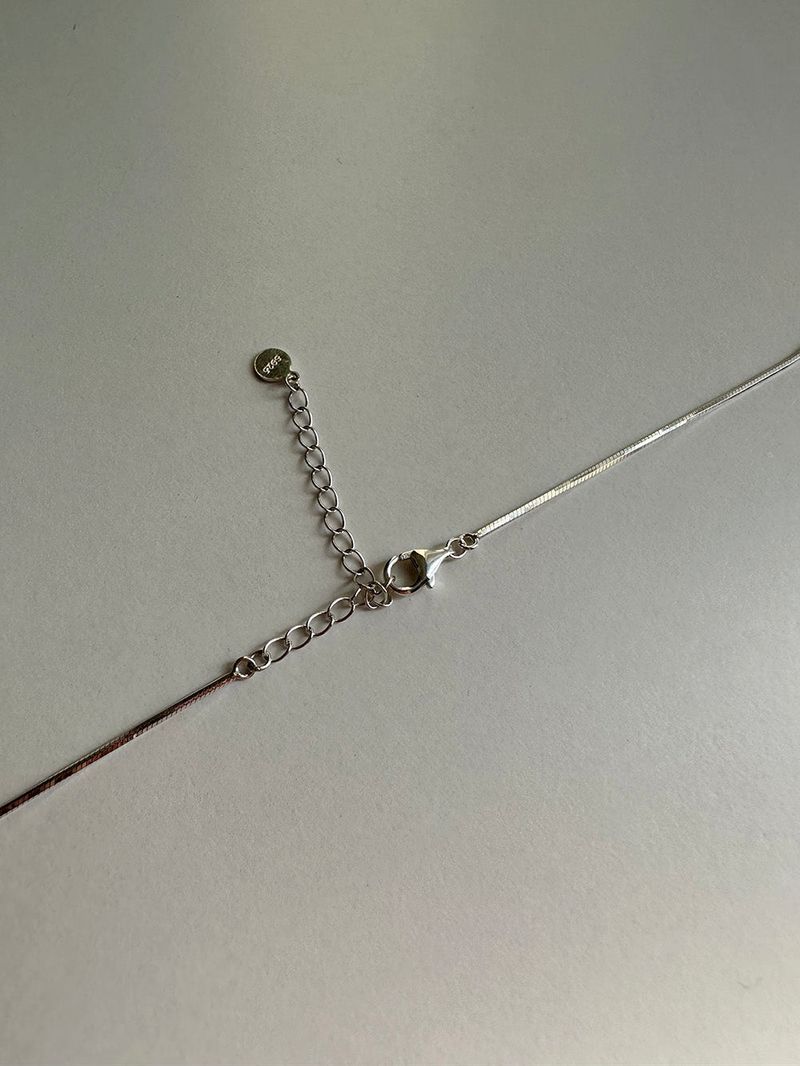 [92.5silver] Flow ribbon necklace
