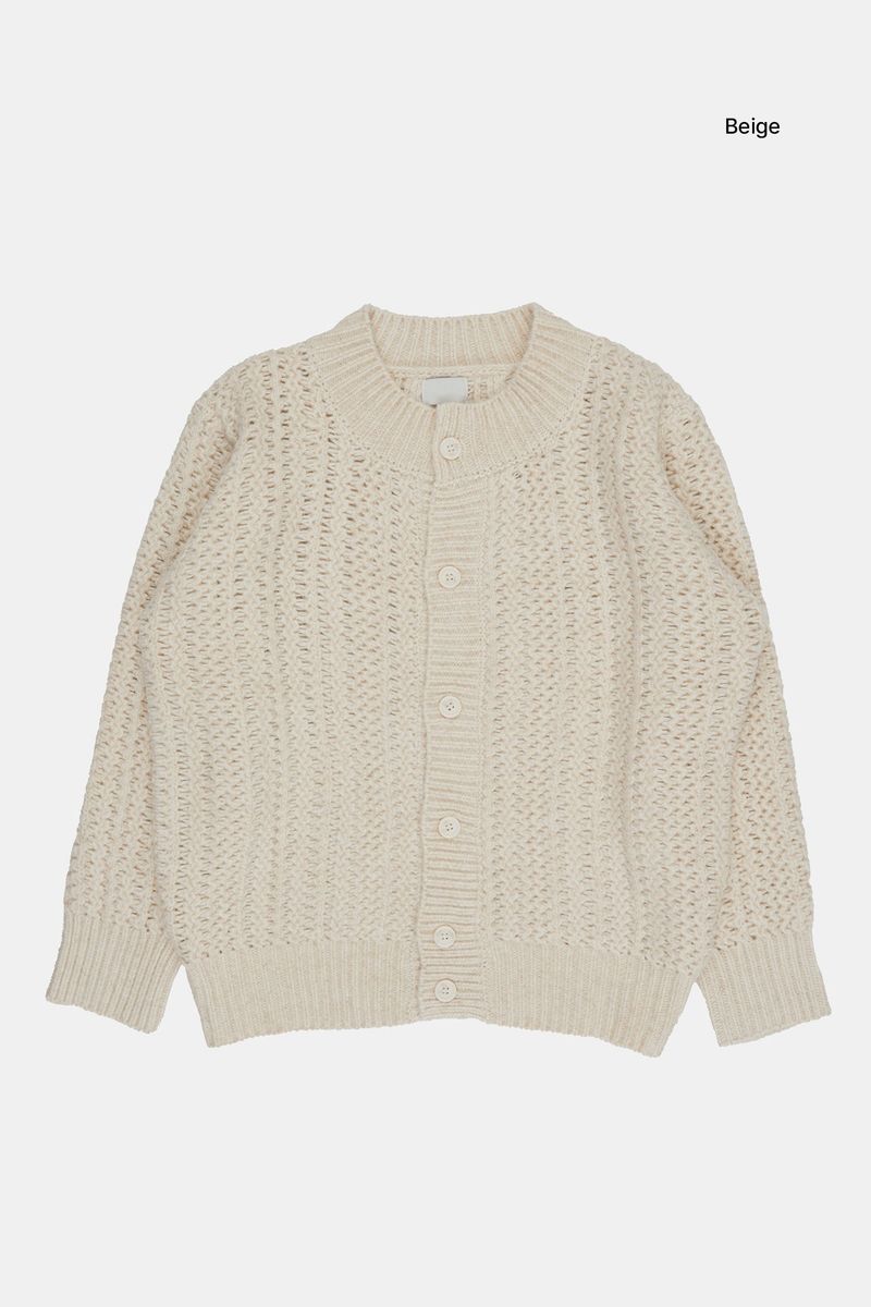 Maya round-neck wool brush cardigan