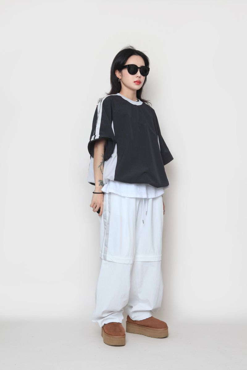 two-way nylon sweatshirt