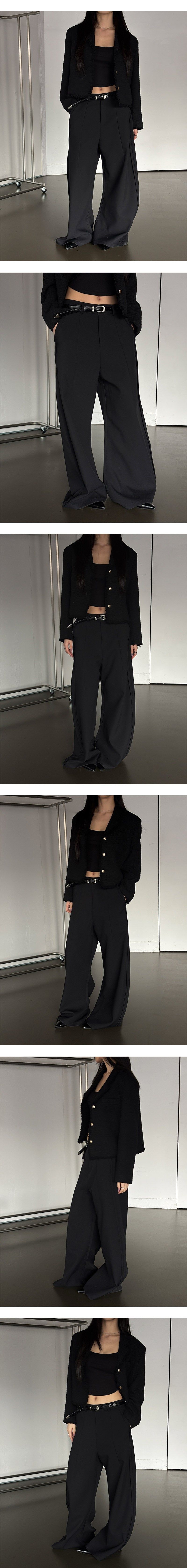  [Unisex] Wide over flare slacks(2color)