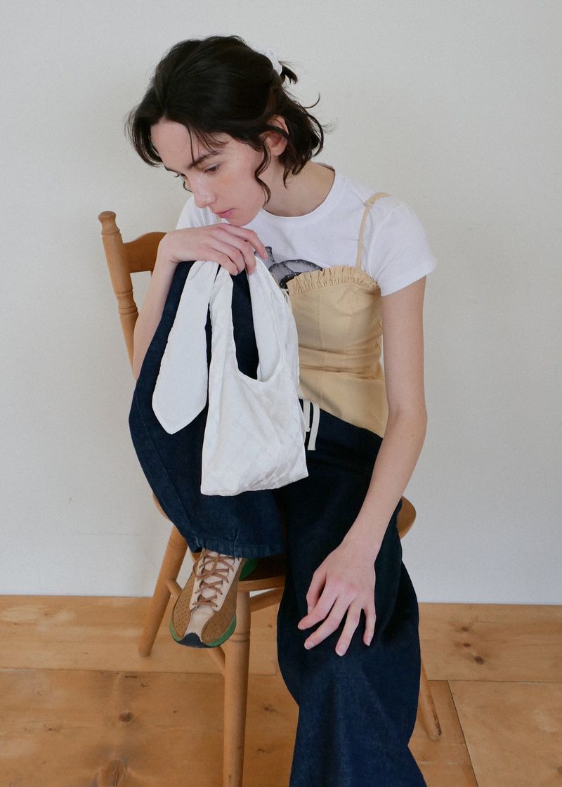 VOOR(ボル)の「Floral Satin Jacquard Two-way Mini Bag_White(Bags)」