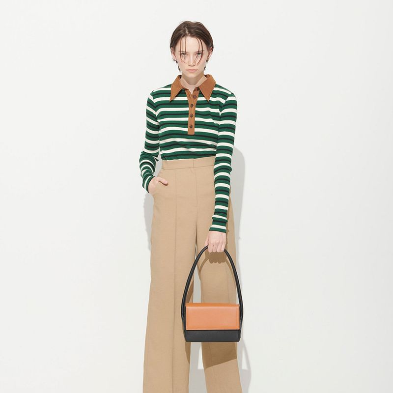  PUBLICKA JULY SHOULDER BAG, TAN BROWN + BLACK