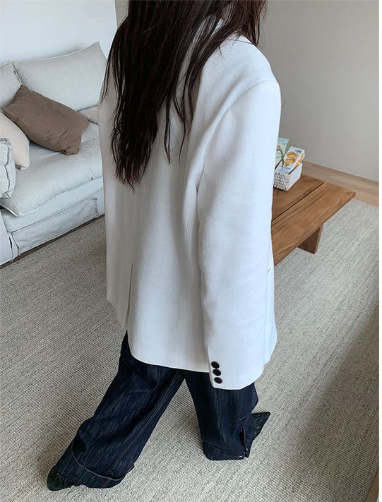 NON COLLAR LINEN JACKET (2C)