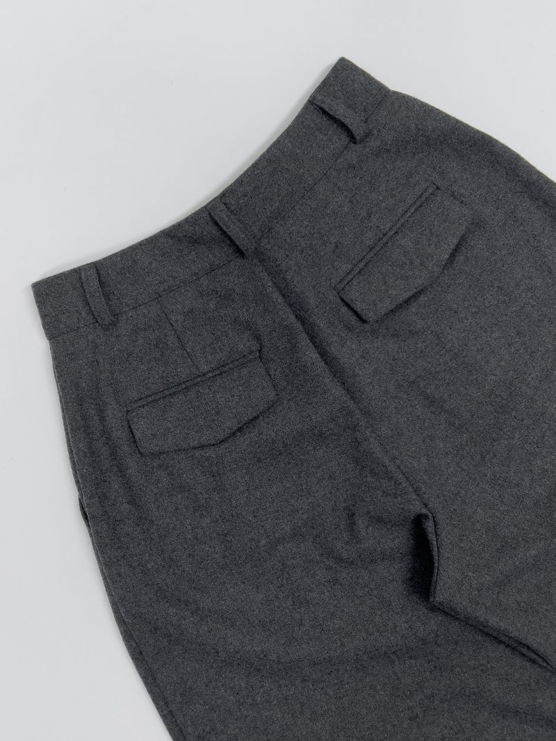 [wool30%/FW] Twill Wool High-Waist Slacks
