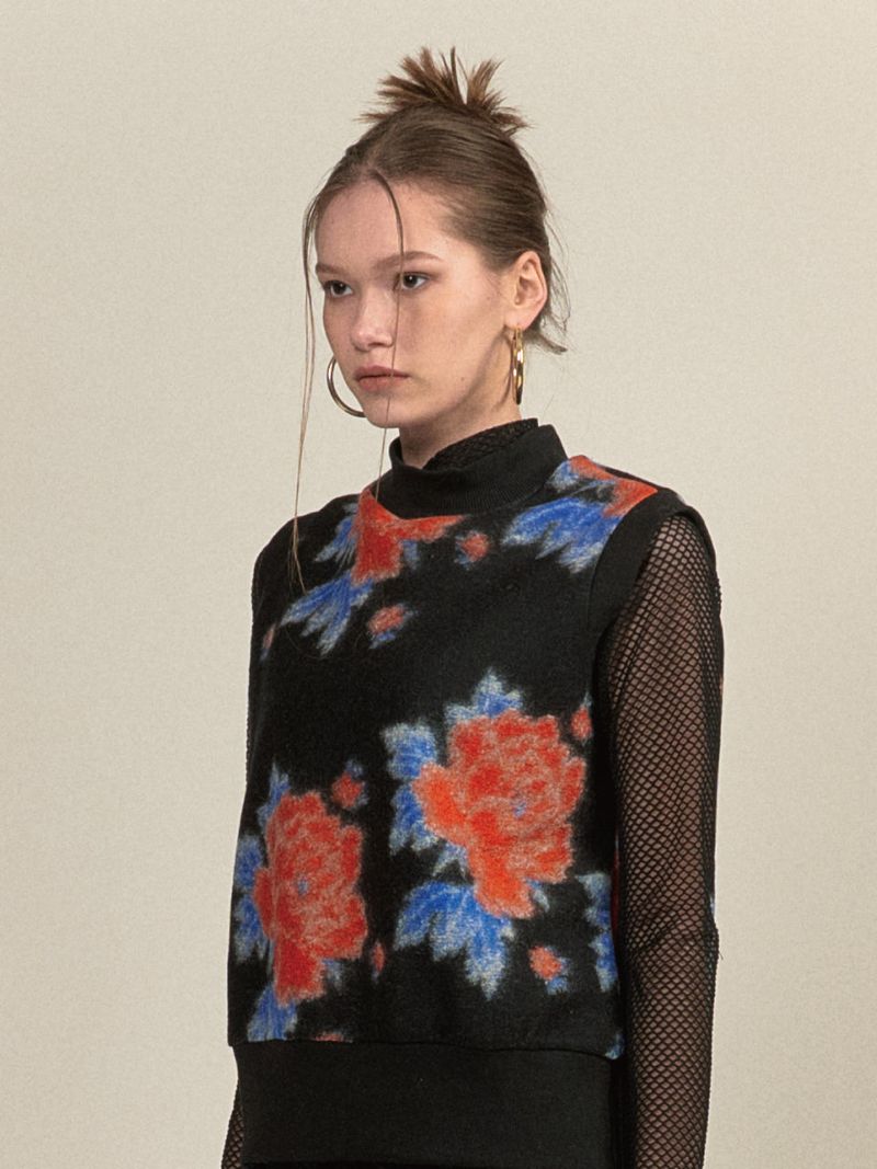 VINTAGE FLOWER WOOL VEST