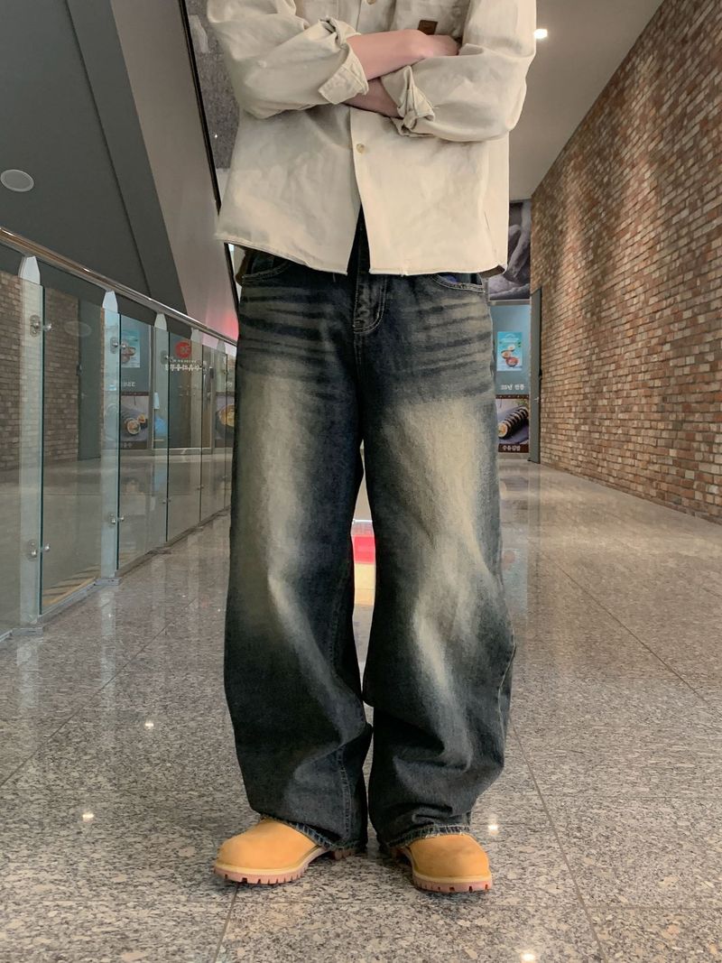 WHAT A LOOK（ワット ア ルック）の「비르 워시드 틴 와이드 팬츠（Pants）」