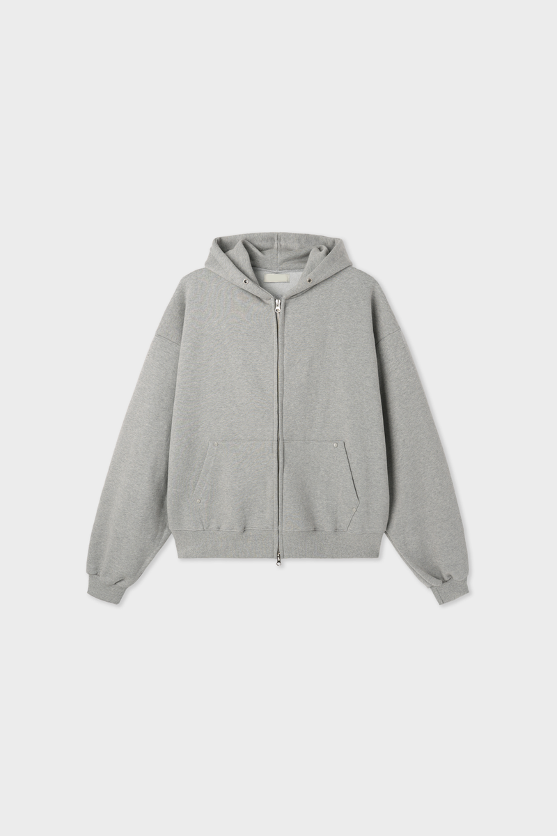 Hold rivet crop hooded zip-up