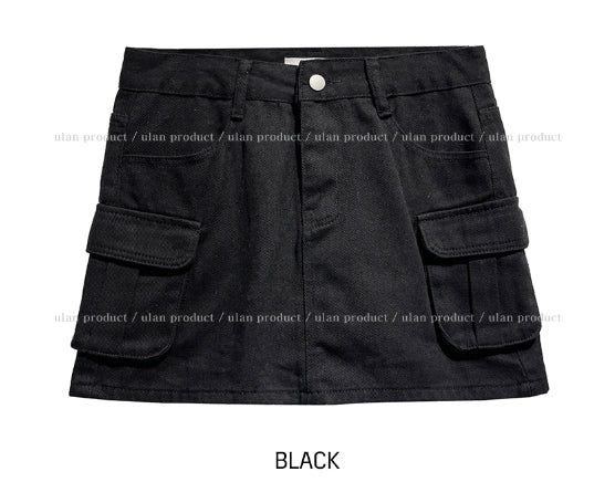 Phase washing cargo mini skirt