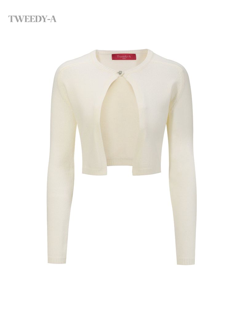 Catherine Hart one-button knit cardigan ivory