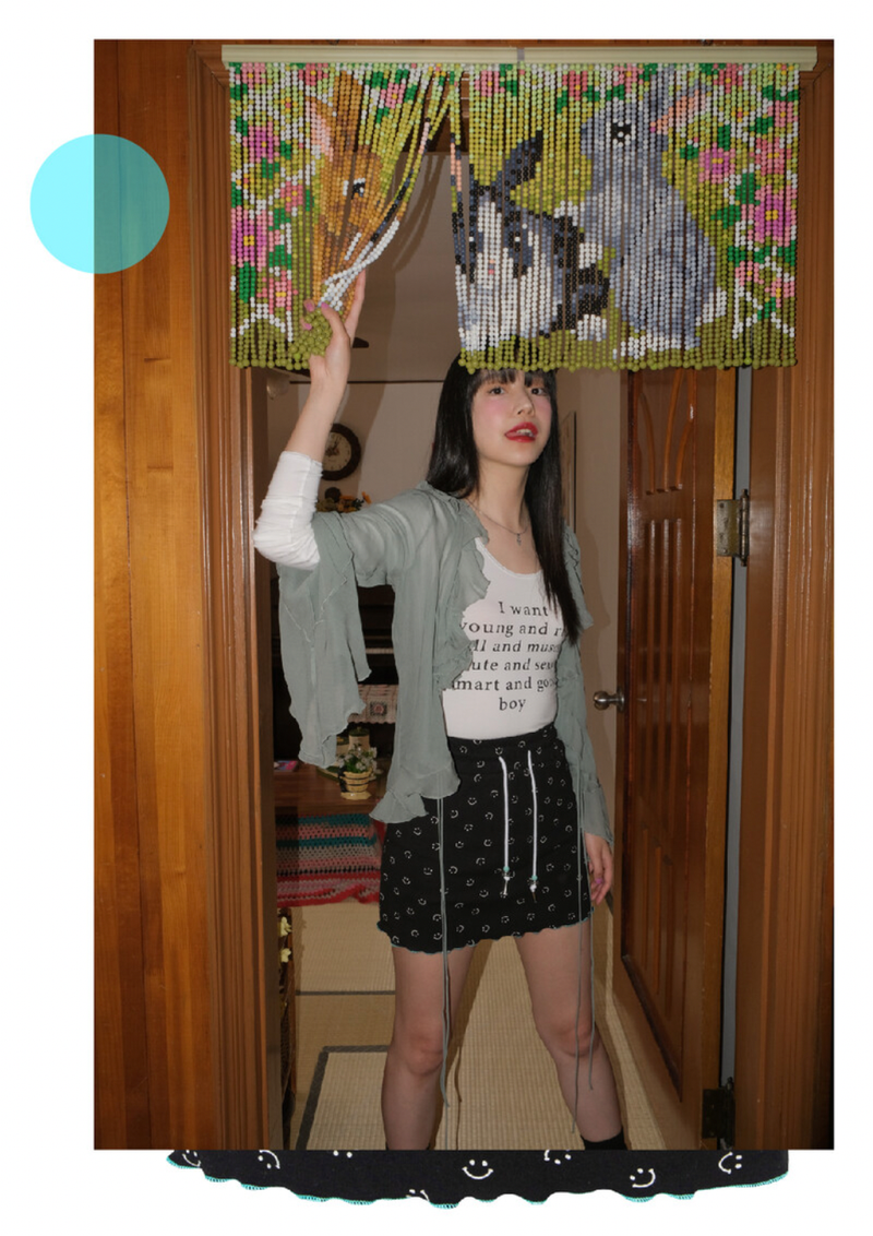 smile mini skirt black