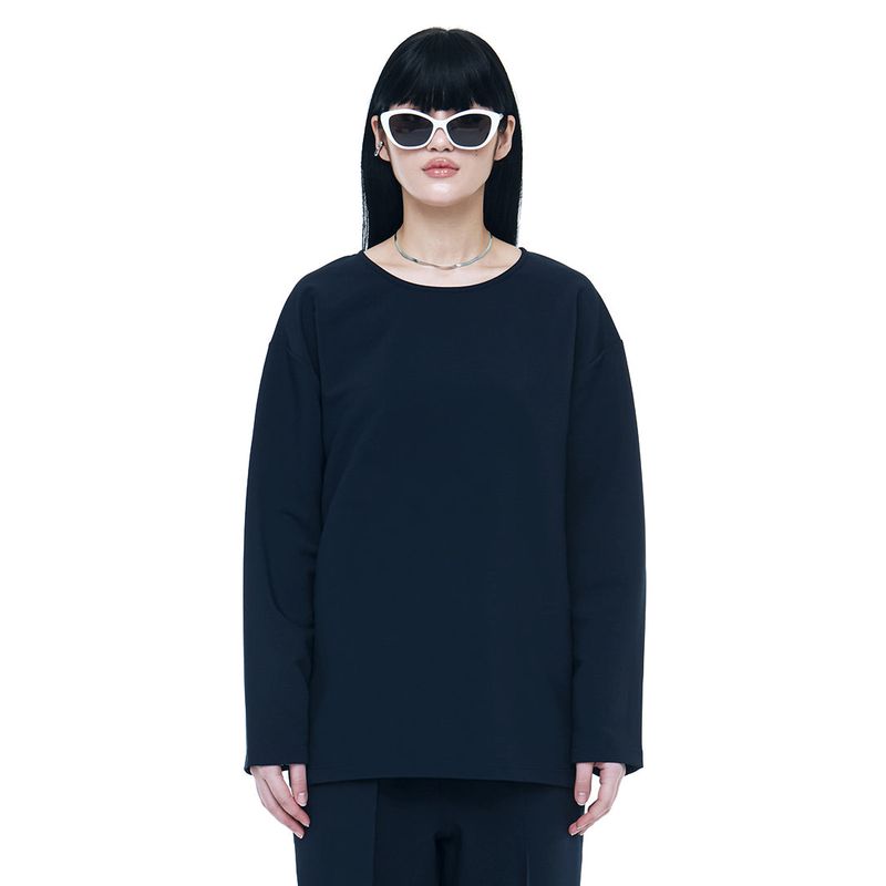 C Wear by the Genius(シーウェア バイザジーニアス)の「WOVEN T-SHIRT NAVY(Tops)」