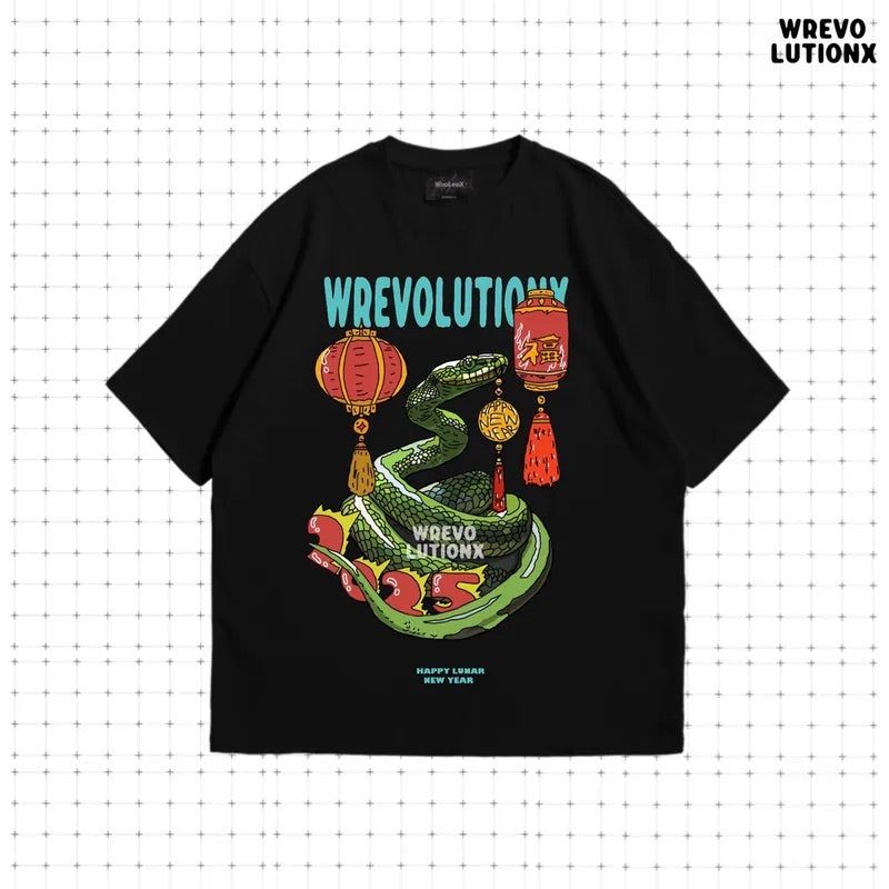 WREVOLUTIONX by WooLeeX（レボリューションエックス バイ ウーリーエックス）の「New Year Snake Year T-Shirt (Black)（Tops）」