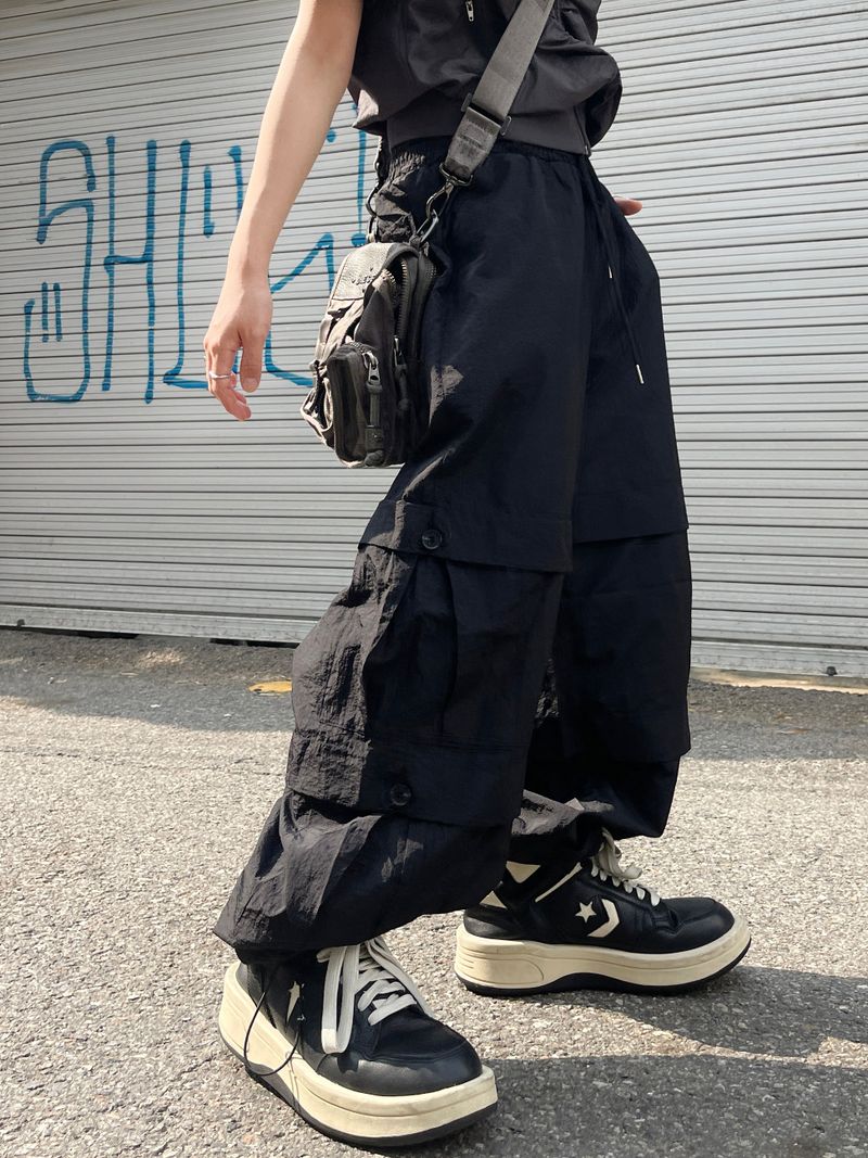 Summer nylon balloon double cargo pants
