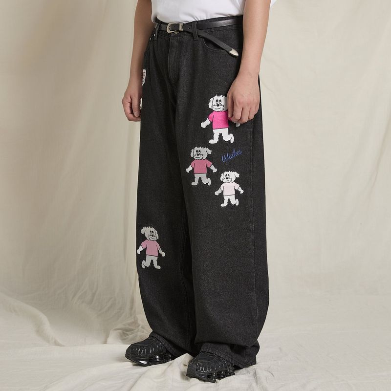 Maltese Multi Embroidery Denim Pants