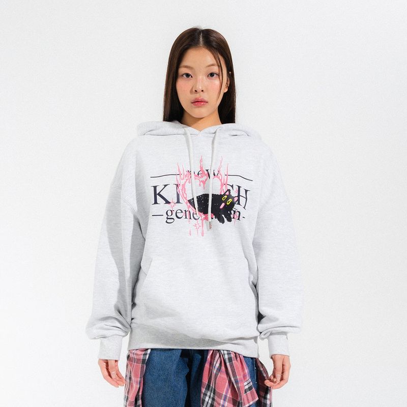 NEWKITSCH(ニューキッチジェネレーション)の「MELTING LOGO HOOD TEE-LIGHT MELANGE(Tops)」