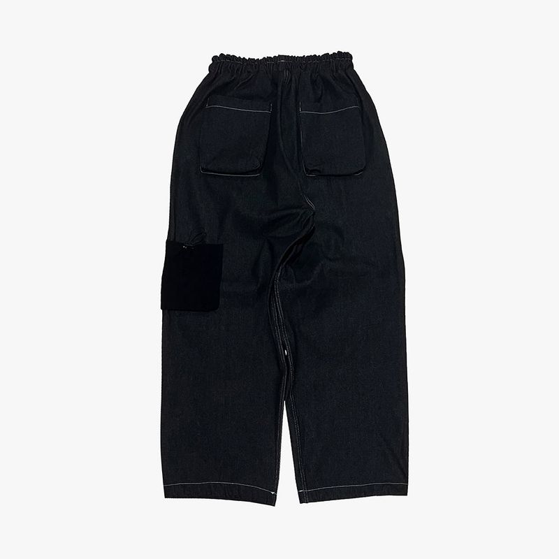 reverse Terry Pocket Denim Pants_black