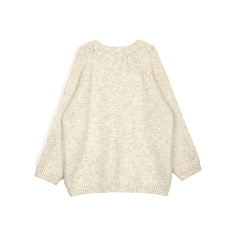 SNOWY TRIM ROUND KNIT