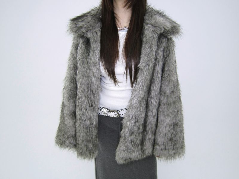High neck fur-JK