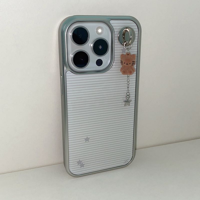 [MADE] SRARRY STRIPE PHONE CASE (epoxy silver bumper)