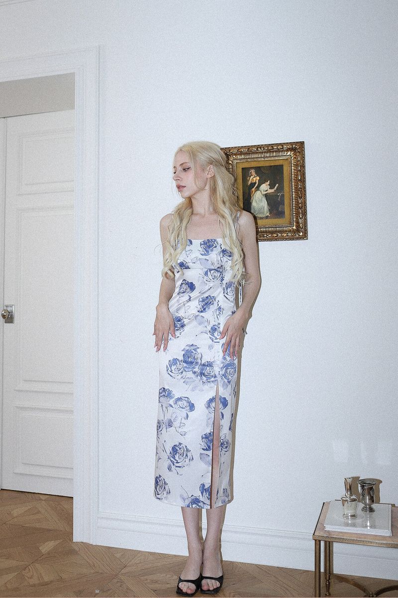 ROSE SLIT DRESS[white]