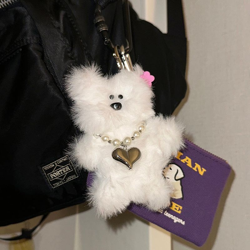 [Hand made] Fluffy bear key ring (5color)