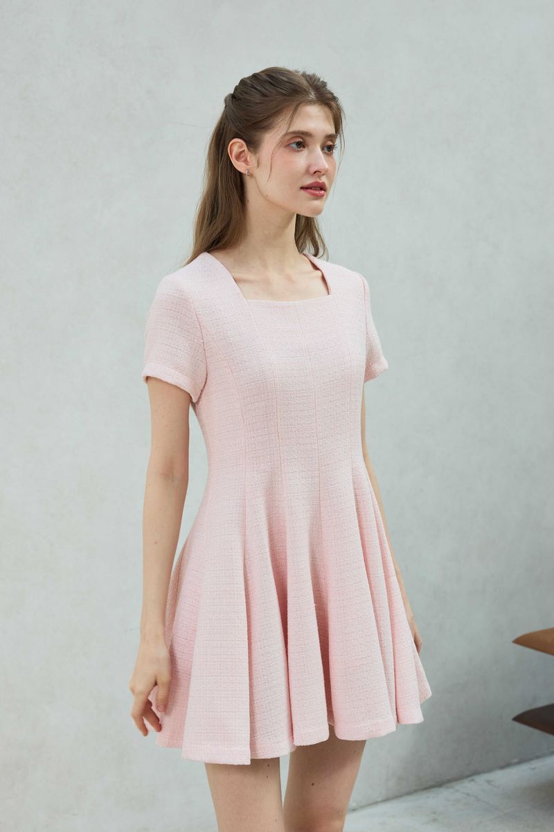 LANI TWEED DRESS / PINK